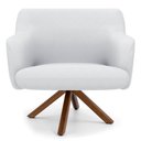 Ver imagem 5 de Poltrona Giratória Base Madeira Jade C-12 Corano Branco
