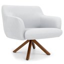 Ver imagem 1 de Poltrona Giratória Base Madeira Jade C-12 Corano Branco