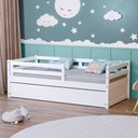 Ver imagem 1 de Bicama Solteiro Slim Rb com Grade de Proteção Madeira Maciça Branco Housin