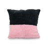 Almofada Decorativa Peluciada Preta e Rosa Pelo Curto 45x45cm - 1