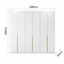 Ver imagem 3 de Guarda Roupa 6 Portas Abrir 230 cm X 240 cm para Quarto ou Closet 100% MDF Cor:Branco e Peroba