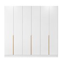 Ver imagem 2 de Guarda Roupa 6 Portas Abrir 230 cm X 240 cm para Quarto ou Closet 100% MDF Cor:Branco e Peroba