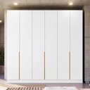 Ver imagem 1 de Guarda Roupa 6 Portas Abrir 230 cm X 240 cm para Quarto ou Closet 100% MDF Cor:Branco e Peroba