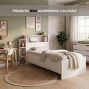 Ver imagem 2 de Cama Solteiro Isa com Gavetas Laterais para Quarto Organizado Dormitório Design Atual - Branco