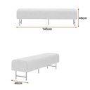 Ver imagem 4 de Puff Recamier 140cm Lauri Bouclé Off White - Sallar Home