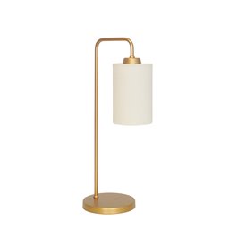 Kit 2 Abajur Luminária Mesa Retro Dourado com Cúpula Cru. - 2