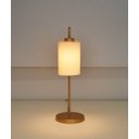 Ver imagem 5 de Kit 2 Abajur Luminária Mesa Retro Dourado com Cúpula Cru.