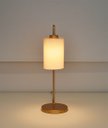 Ver imagem 5 de Kit 2 Abajur Luminária Mesa Retro Dourado com Cúpula Cru.