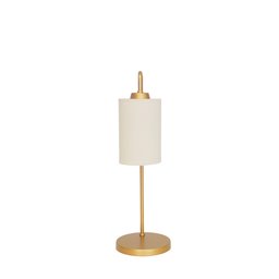 Kit 2 Abajur Luminária Mesa Retro Dourado com Cúpula Cru. - 3