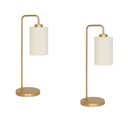 Ver imagem 1 de Kit 2 Abajur Luminária Mesa Retro Dourado com Cúpula Cru.