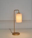 Ver imagem 4 de Kit 2 Abajur Luminária Mesa Retro Dourado com Cúpula Cru.