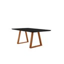 Ver imagem 1 de Mesa de Jantar Viena Madeira Maciça 160x90cm Tampo Retângular Vidro Móveis Minas Preto
