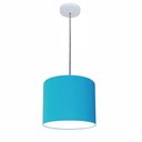 Ver imagem 1 de Lustre Luminária Pendente Vivare Free Lux Pe-4107br Cúpula em Tecido 25x20cm Azul-turquesa Canopla
