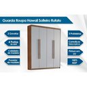 Ver imagem 2 de Guarda Roupa Solteiro 4 Portas e 2 Gavetas Hawai Naturale-grafite - Rufato