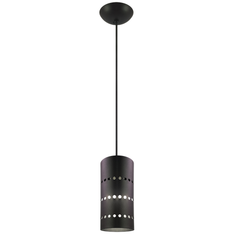 Pendente Decor Luminária Cilindro Alumínio Preto/preto