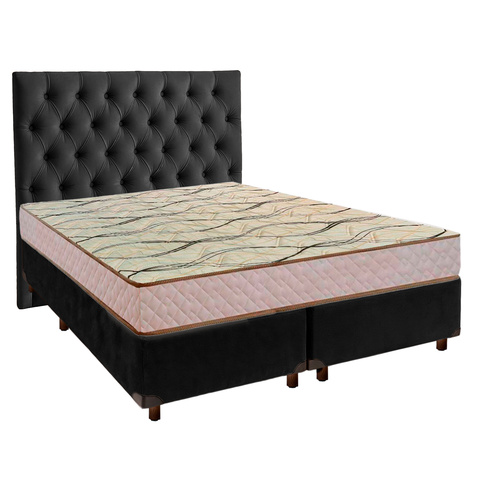 Kit Cabeceira + Cama Box + Colchão Casal D33 Maxsono Paropas