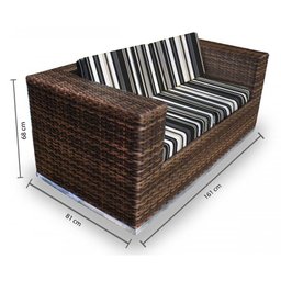 Conjunto de Sofá Fibra Sintética Quadrado - 1 Sofá 2L + 2 Poltronas + 1 Mesa Centro - Tecido Illiman - 2