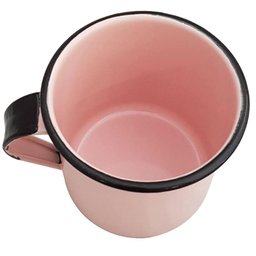 Kit Xícaras para Café e Chá 04 Peças Canecas Esmaltadas 400ml Ágata Rosa - 3