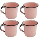 Ver imagem 1 de Kit Xícaras para Café e Chá 04 Peças Canecas Esmaltadas 400ml Ágata Rosa