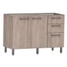 Balcão para Pia Caloma Azaleia 120CM 2 Portas 3 Gavetas - 1