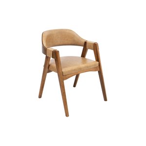 Cadeira Versalhes Madeira Cor Pinhão Estofada Moderna Tecido:Couro Ecológico Durango Kaki:Couro Ecol