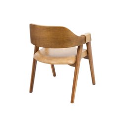Cadeira Versalhes Madeira Cor Pinhão Estofada Moderna Tecido:Couro Ecológico Durango Kaki:Couro Ecol - 3