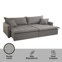 Ver imagem 6 de Sofá Cama Flora 02 Módulos de 90cm Br 15cm Meu Sofá Online B026 Veludo Prata