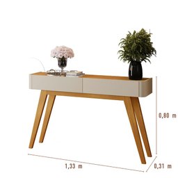 Aparador Decorativo Minimalista - Arcus-off White/naturale - Mavau Móveis - 4