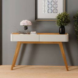Aparador Decorativo Minimalista - Arcus-off White/naturale - Mavau Móveis - 1