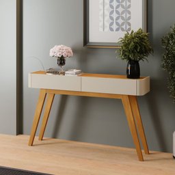 Aparador Decorativo Minimalista - Arcus-off White/naturale - Mavau Móveis - 2