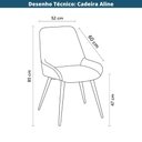Ver imagem 6 de Kit 2 Cadeiras Giratórias Aline Rivatti 52 Cm (largura) Estofado em Pu Fendi e Base em Aço Preto
