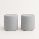 Ver imagem 1 de Kit 2 Puffs Beca Cilindro Suede Live - 7 Decor Prata