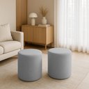 Ver imagem 2 de Kit 2 Puffs Beca Cilindro Suede Live - 7 Decor Prata