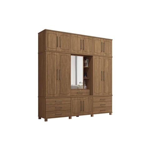 Guarda Roupa 13 Portas 1 e 7 Gavetas Londres Capelinha Jatobá - Santos Andirá
