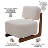 Poltrona Decorativa Orgânica Sala Living Pés Madeira Luiza L02 Bouclê Creme - Lyam Decor - 3