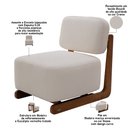 Ver imagem 3 de Poltrona Decorativa Orgânica Sala Living Pés Madeira Luiza L02 Bouclê Creme - Lyam Decor