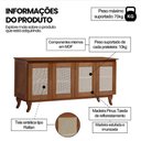 Ver imagem 2 de Conjunto Cristaleira Aparador Clássico 4 Portas Madeira Maciça 163cm Castanho