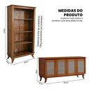 Ver imagem 5 de Conjunto Cristaleira Aparador Clássico 4 Portas Madeira Maciça 163cm Castanho