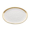 Ver imagem 1 de Prato Raso de Porcelana Dubai Branco e Dourado 25,5cm