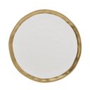 Ver imagem 3 de Prato Raso de Porcelana Dubai Branco e Dourado 25,5cm