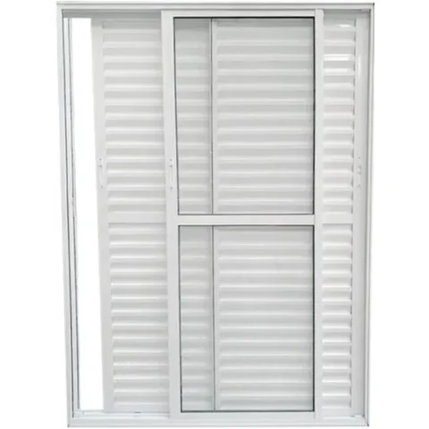 Porta de Aluminio Balcão 3 Folhas Móveis com Trinco Linha Leve:2,10 X 1,20/branco