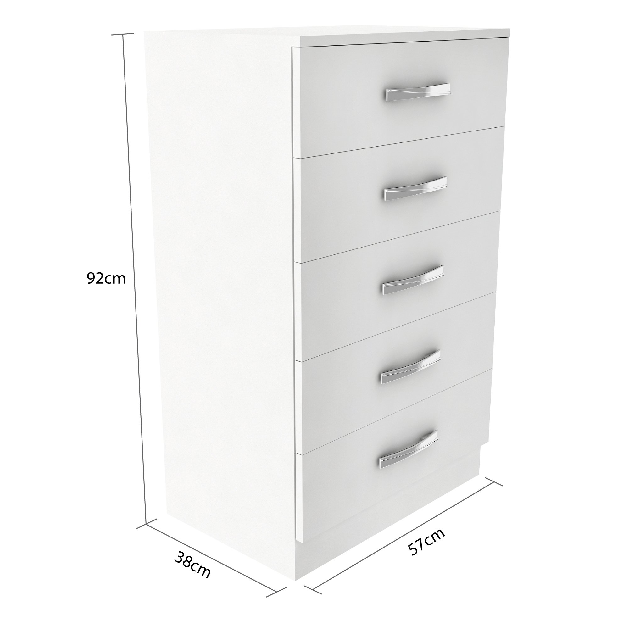 Cômoda Multiuso Organizadora de Roupas com 5 Gavetas para Quarto Grande Cor Branco - 4