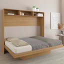 Ver imagem 1 de Cama Articulada Casal com Nichos e Prateleiras Amêndoa