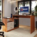 Ver imagem 1 de Mesa para Computador Flex em L ou Linear com Corrediças Telescópicas e Puxadores ABS Jequitiba/Off