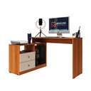 Ver imagem 3 de Mesa para Computador Flex em L ou Linear com Corrediças Telescópicas e Puxadores ABS Jequitiba/Off