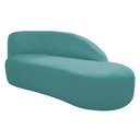 Ver imagem 3 de Kit Divã Luna 185cm Lado Direito e 01 Poltrona Base de Ferro Dourado Suede Azul Turquesa