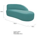 Ver mais imagens de Kit Divã Luna 185cm Lado Direito e 01 Poltrona Base de Ferro Dourado Suede Azul Turquesa