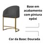 Banco Banqueta Alta Poltrona Mia Base Metal Dourada Suede Cor:cinza - 3