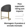 Banco Banqueta Alta Poltrona Mia Base Metal Dourada Suede Cor:cinza - 2
