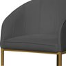 Banco Banqueta Alta Poltrona Mia Base Metal Dourada Suede Cor:cinza - 5